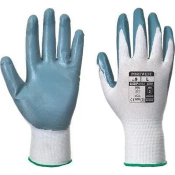 Pracovní rukavice NO NAME Ochranné rukavice, Flexo Grip, šedo-bílá, nitril, velikost L 93939