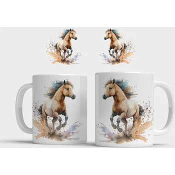 Hrnek s koněm III - Červená