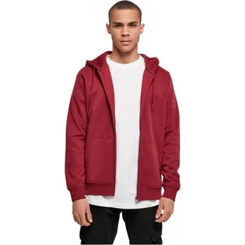 Pánská mikina Heavy zipová mikina Build Your Brand s kapucí, dvěmi kapsami Barva: Červená vínová, Velikost: 3XL BY012