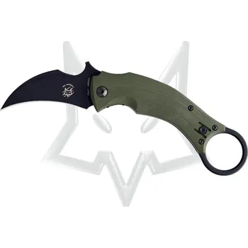kapesní nůž FOX Black Bird, kapesní zavírací nůž karambit s klipem, zelený FX-591 OD