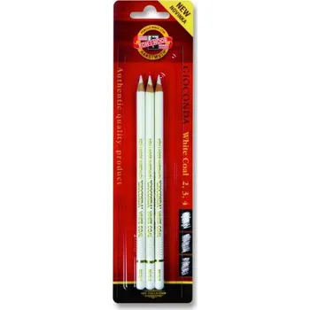 Węgiel w drewnie Koh-i-Noor 88121 zestaw 3 sztuk na blistrze biały węgiel (PL)