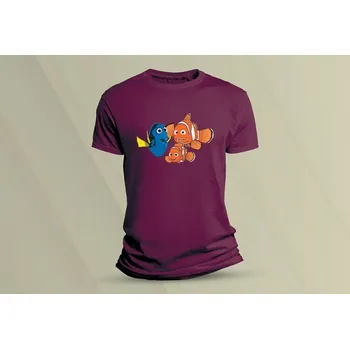 Dětské bavlněné tričko Nemo 3. velikost 128 (7-8 let) Vínová