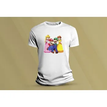 Dětské bavlněné tričko Super Mario 9. Bílá velikost 152 (12-13 let)