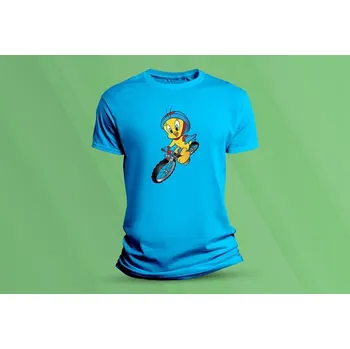 Chlapecké tričko Dětské bavlněné tričko Tweety. velikost 128 Azurová