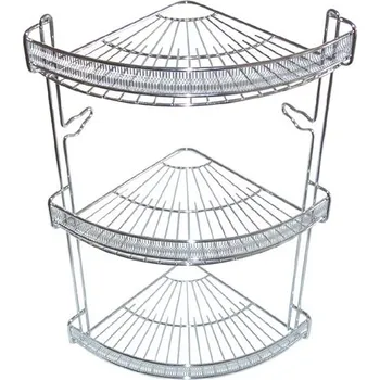 Drátěná police polička rohová 3 patra 22x22x47cm Cr 2263