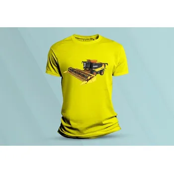 Dětské bavlněné tričko Kombajn Claas 2. Žlutá velikost 152 (12-13 let)