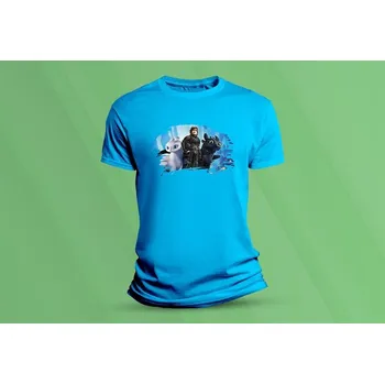 Chlapecké tričko Dětské bavlněné tričko Jak vycvičit draka 2. velikost 128 Azurová