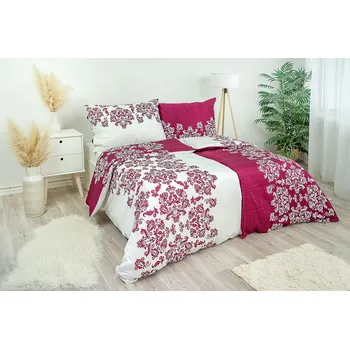 Povlečení Stanex Ložní povlečení bavlněný satén venzel vínový (LS156) rozměr: 90 x 70 cm, Zapínání: Knoflíkové