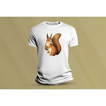 Dětské bavlněné tričko Veverka. Bílá velikost 152 (12-13 let)