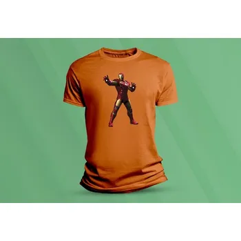 Chlapecké tričko Dětské bavlněné tričko Iron Man 2. velikost 140 (9-11 let) Oranžová