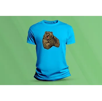 Dětské bavlněné tričko Grizzly. velikost 128 (7-8 let) Azurová