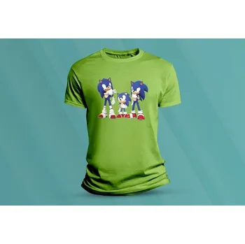 Chlapecké tričko Dětské bavlněné tričko Sonic Generations. velikost S Lime