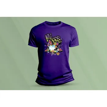 Dětské bavlněné tričko Music 3. velikost 116 (5-6 let) Purpurová