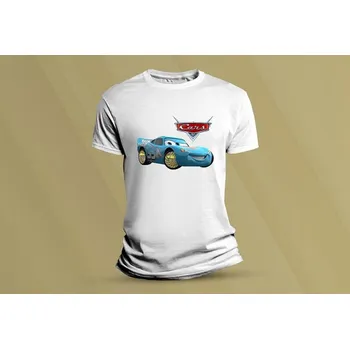 Chlapecké tričko Dětské bavlněné tričko Cars 2. Bílá velikost 104 (3-4 roky)