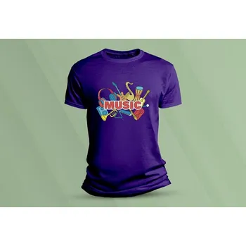 Chlapecké oblečení Dětské bavlněné tričko Music 2. velikost 104 (3-4 roky) Purpurová