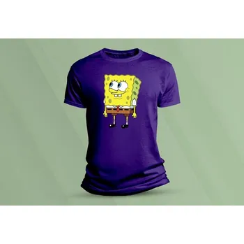 Chlapecké tričko Dětské bavlněné tričko SpongeBob. velikost M Purpurová