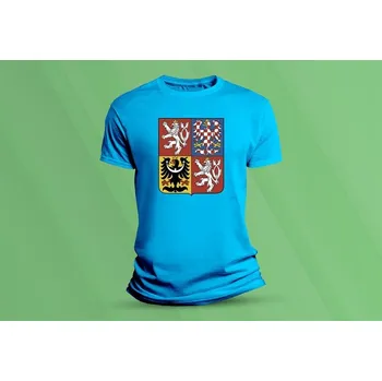 Chlapecké tričko Dětské bavlněné tričko Státní znak ČR. velikost 152 Azurová