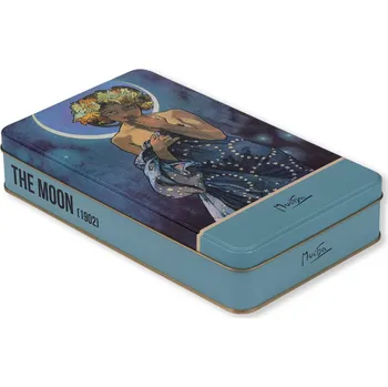 Dóza na potraviny Plechová dóza Alfons Mucha - Luna, 24 × 14 × 4 cm