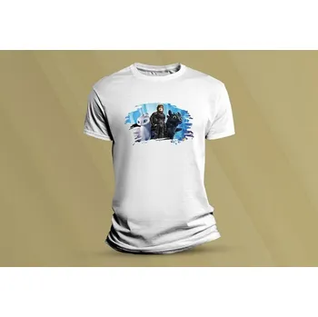 Dětské bavlněné tričko Jak vycvičit draka 2. Bílá velikost 128 (7-8 let)