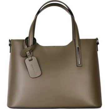 Kabelka ITALSKÉ Trendové kožené kabelky zelené velké Carina
