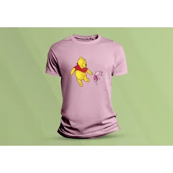 Chlapecké tričko Dětské bavlněné tričko Medvídek Pů. Růžová velikost 152 (12-13 let)