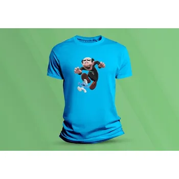 Dětské bavlněné tričko Gargamel. velikost 140 (9-11 let) Azurová