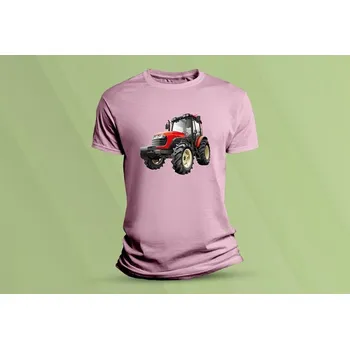Dětské bavlněné tričko Traktor. Růžová velikost 128 (7-8 let)