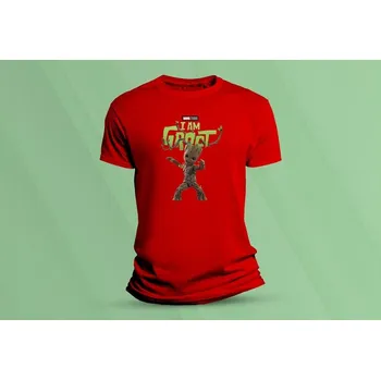 Dětské bavlněné tričko I Am Groot. Červená velikost 128 (7-8 let)