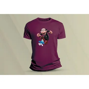 Dětské bavlněné tričko Gargamel. velikost 116 Vínová