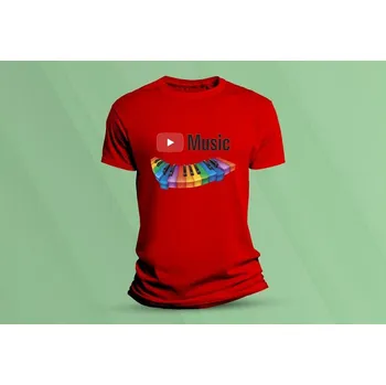 Chlapecké tričko Dětské bavlněné tričko Music. Červená velikost 104