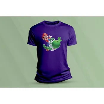 Dětské bavlněné tričko Super Mario 3. velikost 116 (5-6 let) Purpurová