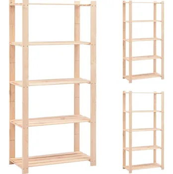 Dílenský regál vidaXL Regály 5 polic 3 ks 80 x 38 x 170 cm masivní borovice 250 kg [3051114]