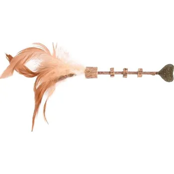 Hračka pro psa Flamingo Pet Products NV Hračka cat matatabi tyčka peří/srdce 20x3cm Flamingo