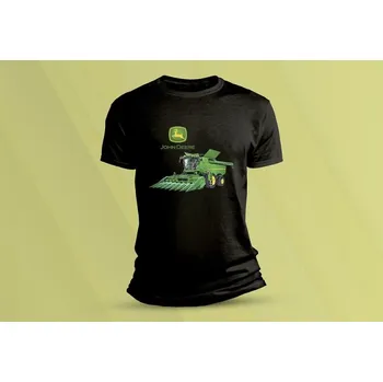 Dětské bavlněné tričko John Deere 2. Černá velikost 116 (5-6 let)