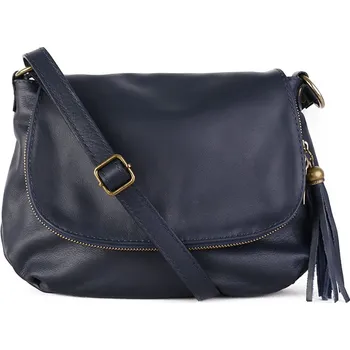 Kabelka ITALSKÉ Kožená crossbody kabelka Italská modrá Angela