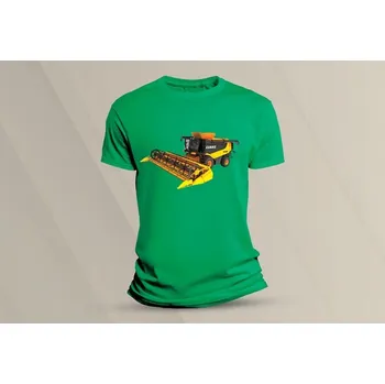 Dětské bavlněné tričko Kombajn Claas 2. velikost 140 (9-11 let) Zelená