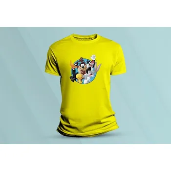 Dětská móda Dětské bavlněné tričko Looney Tunes. Žlutá velikost 104 (3-4 roky)