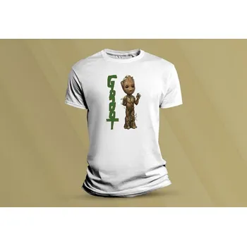 Dětské bavlněné tričko Groot. Bílá velikost 128 (7-8 let)