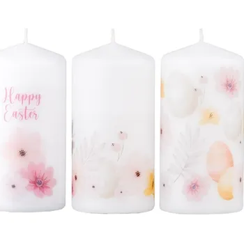 Svíčka Válec 60x120mm Happy Easter II mix, svíčka 234 gram