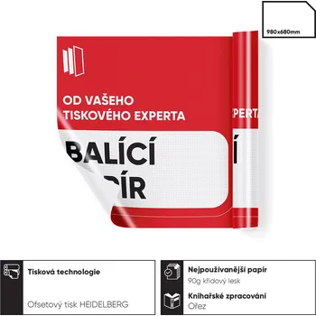Umělecký papír Balící papír 300 Barevné jednostranné - 4/0 (CMYK) B1 (680 x 980 mm) 90 g/m² křídový papír lesk