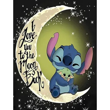 Diamantové malování Lilo & Stitch Diamantové malování - motivy z oblíbené kreslené pohádky "Lilo a Stitch"- kulaté diamanty I Rozměry: 20x25 cm, Varianta: F