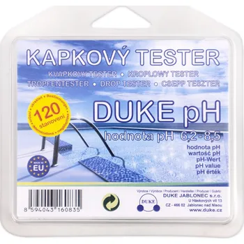 DUKE JABLONEC s.r.o. Kapkový tester na pH vody DUKE pH do bazénu a vířivky