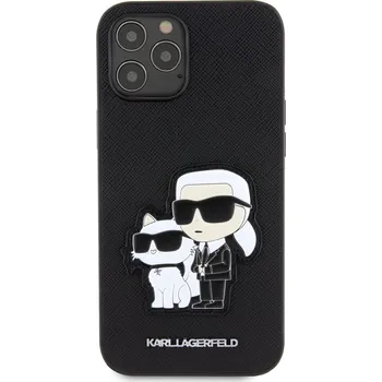 Pouzdro na mobilní telefon Karl Lagerfeld Saffiano Karl and Choupette NFT zadní kryt pro Apple iPhone 12 Pro Max černý