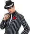 Karnevalový doplněk Widmann Černý mafiánský klobouk s bílou stuhou