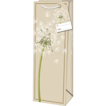 Dárková taška Taška dárková na láhev matt 12,6 x 8,9 x 36cm TB - motiv chmýří pampelišky