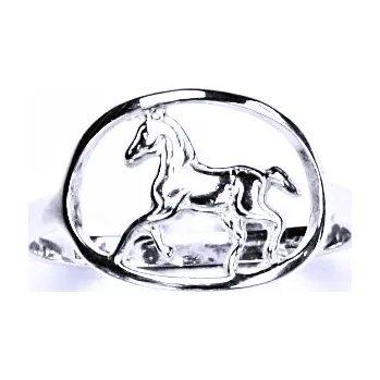 Prsten Stříbrný prsten kůň - T14 (Stříbrný prsten s koníčkem)