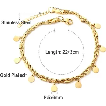 Náramek Elegantní náramek na nohu z chirurgické oceli - 122G