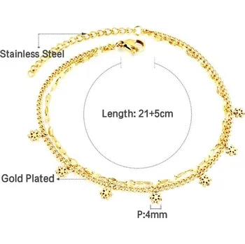 Náramek Náramek na kotník s luxusním přívěskem z nerezové oceli - 92G