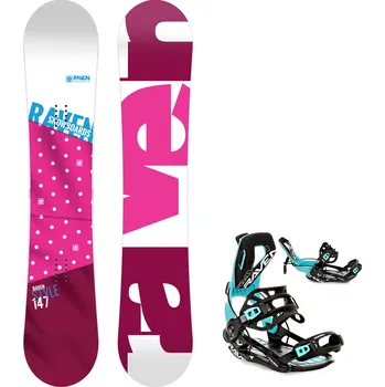 Snowboarding Snowboard komplet Raven Style pink + vázání Fastec FT360 black/mint Velikost: 150 cm, Velikost vázání: M