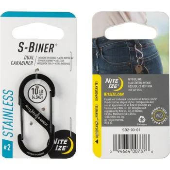 Jištění Karabina oboustranná nerez S-Biner - vel. 2 černá